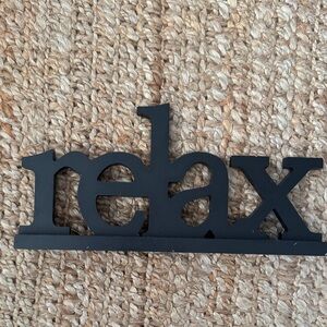 Black Relax Decor wood relax standing piece spa decor